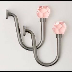 Glass Prism Curtain Tiebacks  (2) - Dusty Rose